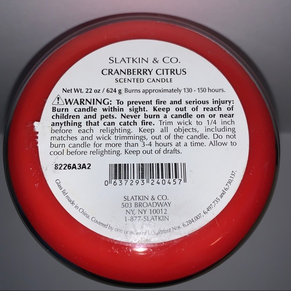 Cranberry Citrus 22oz BBW Slatkin Jar Candle Rare - Picture 5 of 11